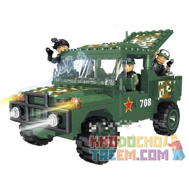 WOMA C0708 0708 Xếp hình kiểu  MILITARY ARMY SUV Ô Tô SUV 262 khối