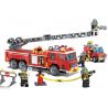 QMAN ENLIGHTEN KEEPPLEY 908 non  XE THANG CỨU HỎA LỚN VÀ CHIẾU ĐÈN bộ đồ chơi xếp lắp ráp ghép mô hình City FIRE RESCUE SCALING LADDER ENGINES Thành Phố 605 khối
