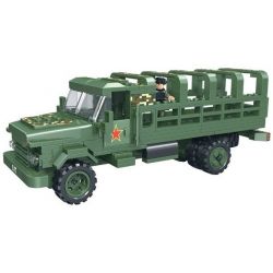 WOMA C0713 0713 Xếp hình kiểu  MILITARY ARMY Millitary Truck Xe Tải Chở Lính 325 khối