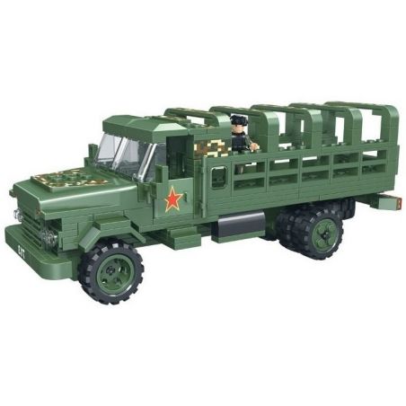 WOMA C0713 0713 Xếp hình kiểu  MILITARY ARMY Millitary Truck Xe Tải Chở Lính 325 khối