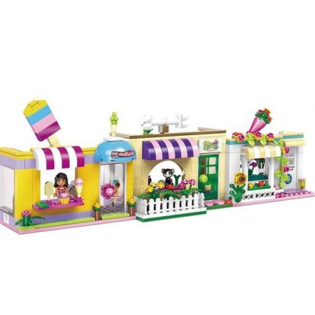 XINGBAO XB-12008 12008 XB12008 non  KHUÔN VIÊN THƯƠNG MẠI CỦA CÁC CÔ GÁI VUI NHỘN bộ đồ chơi xếp lắp ráp ghép mô hình City Girl CITYGIRL HAPPY TIME STREET Thành Phố Con Gái 597 khối