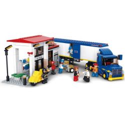 SLUBAN M38-B0318 B0318 0318 M38B0318 38-B0318 Xếp hình kiểu  CITY Heavy Van Truck Xe Container Chở Hàng 537 khối