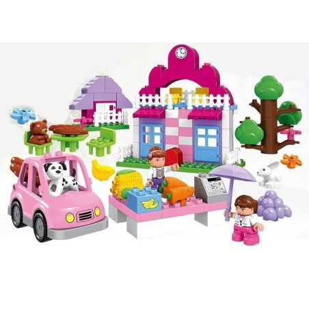 HUIMEI STAR CITY XING DOU CHENG HM065 Xếp hình kiểu    Pink Supermarket Siêu Thị Màu Hồng 95 khối