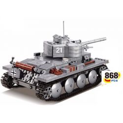 Kazi KY82009 82009 non  XE TĂNG ĐỨC CON BÁO 2 bộ đồ chơi xếp lắp ráp ghép mô hình Century Military CENTURY MILITARY PZKPFW-II Quân Đội Thế Kỷ 868 khối