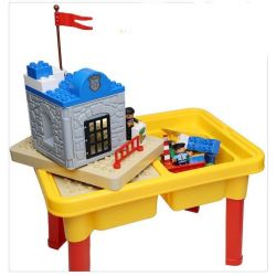 HYSTOYS HONGYUANSHENG AOLEDUOTOYS HG-1485 1485 HG1485 Xếp hình kiểu    Police Station Trại Giam Của Cảnh Sát Có Bàn Hộp 45 khối