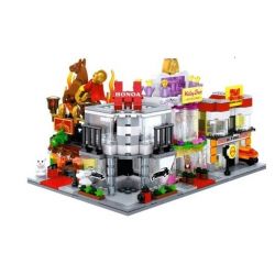 SEMBO WEKKI VIGGI SD6524 6524 SD6525 6525 SD6526 6526 SD6527 6527 non  CHẾ ĐỘ XEM PHỐ THU NHỎ DHL LOGISTICS EXPRESS CỬA HÀNG HONDA 4S ÁO CƯỚI RẠP XIẾC bộ đồ chơi xếp lắp ráp ghép mô hình Mini Modular SEMBO BLOCK DHL HONOA WEDDING DRESS CIRCUS TROUPE Đường Phố Thu Nhỏ 163 khối