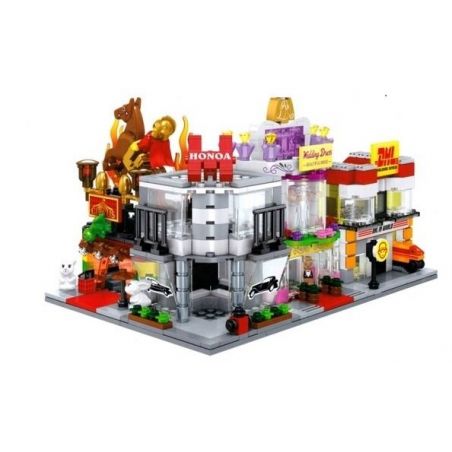 SEMBO WEKKI VIGGI SD6524 6524 SD6525 6525 SD6526 6526 SD6527 6527 non  CHẾ ĐỘ XEM PHỐ THU NHỎ DHL LOGISTICS EXPRESS CỬA HÀNG HONDA 4S ÁO CƯỚI RẠP XIẾC bộ đồ chơi xếp lắp ráp ghép mô hình Mini Modular SEMBO BLOCK DHL HONOA WEDDING DRESS CIRCUS TROUPE Đường Phố Thu Nhỏ 163 khối