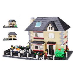 WANGE DR.LUCK 34051 non  BIỆT THỰ CÓ BÀN ĂN NGOÀI TRỜI bộ đồ chơi xếp lắp ráp ghép mô hình City CITYINN Thành Phố 909 khối