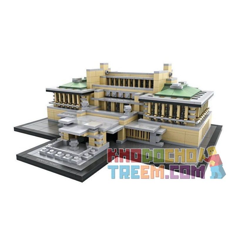 LOZ 1017 Xếp hình kiểu Nanoblock LOZ ELECTRIC AMUSEMENT PARK Imperial Hotel Khách Sạn Hoàng Gia 1187 khối