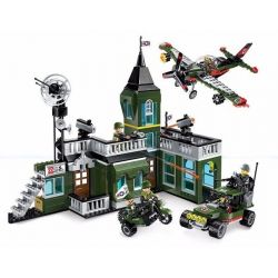 Enlighten 1714 Qman 1714 non  CĂN CỨ QUÂN SỰ bộ đồ chơi xếp lắp ráp ghép mô hình Tactical Espionage Action TACTICAL ESPIONAGE ACTION COMBAT ZONES FIRE Chiến Thuật Quân Sự 627 khối