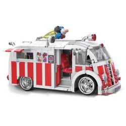 XINGBAO XB-08004 08004 XB08004 non  XE BÁN KEM LƯU ĐỘNG bộ đồ chơi xếp lắp ráp ghép mô hình Creator 冰淇凌车 Sáng Tạo 1000 khối