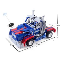 QIHUI 8006 non  XE ĐẦU KÉO XANH BIỂN bộ đồ chơi xếp lắp ráp ghép mô hình  STARRY SKY Kỹ Thuật Công Nghệ Cao Mô Hình Phương Tiện 448 khối