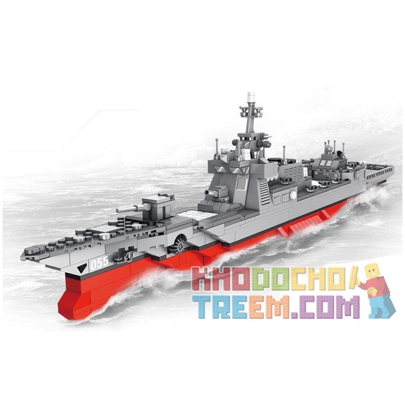 PanlosBrick 632006 Panlos Brick 632006 non  TÀU QUÂN SỰ THIẾT GIÁP KHU TRỤC TÊN LỬA bộ đồ chơi xếp lắp ráp ghép mô hình Military Army 055 MISSILE DESTROYER Quân Sự Bộ Đội 1046 khối