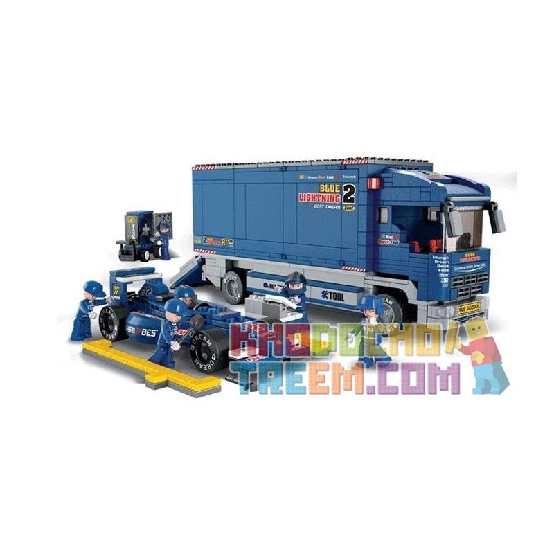 SLUBAN M38-B0357 B0357 0357 M38B0357 38-B0357 non  XE ĐUA F1 VÀ TẢI BẢO DƯỠNG bộ đồ chơi xếp lắp ráp ghép mô hình Speed Champions Racing Cars FORMULA CAR Đua Xe Công Thức 641 khối