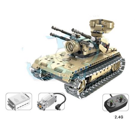 QIHUI 8012 non  XE TĂNG PHÒNG KHÔNG bộ đồ chơi xếp lắp ráp ghép mô hình  Kỹ Thuật Công Nghệ Cao Mô Hình Phương Tiện 457 khối