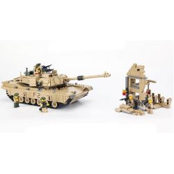 Kazi KY10000 10000 non  XE TĂNG CHỦ LỰC BIẾN HÌNH HUMMER BÁNH XÍCH bộ đồ chơi xếp lắp ráp ghép mô hình Military Army M1A2 ABRAMS MBT Quân Sự Bộ Đội 1463 khối