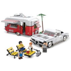 REBRICKABLE MOC-22102 22102 MOC22102 XINGBAO XB-08003 08003 XB08003 non  Ô TÔ CẮM TRẠI bộ đồ chơi xếp lắp ráp ghép mô hình Creator CAMPER Sáng Tạo 2436 khối