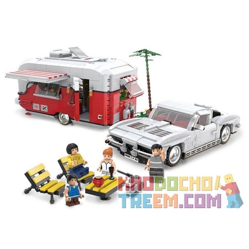 REBRICKABLE MOC-22102 22102 MOC22102 XINGBAO XB-08003 08003 XB08003 non  Ô TÔ CẮM TRẠI bộ đồ chơi xếp lắp ráp ghép mô hình Creator CAMPER Sáng Tạo 2436 khối