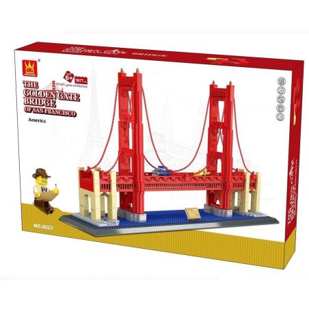 WANGE 6210 8023 non  CẦU CỔNG VÀNG bộ đồ chơi xếp lắp ráp ghép mô hình Creator GOLDEN BRIDG OF UNITED STATES Sáng Tạo 1977 khối
