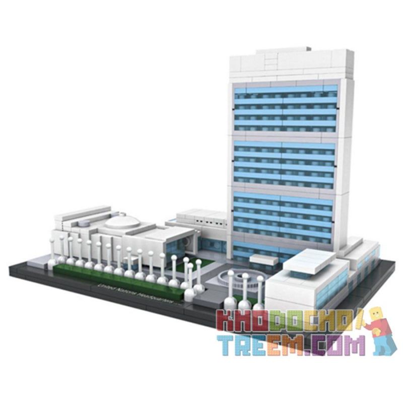 LOZ 1014 Xếp hình kiểu Nanoblock ARCHITECTURE The United Nations Headquarters Trụ Sở Liên Hợp Quốc 616 khối