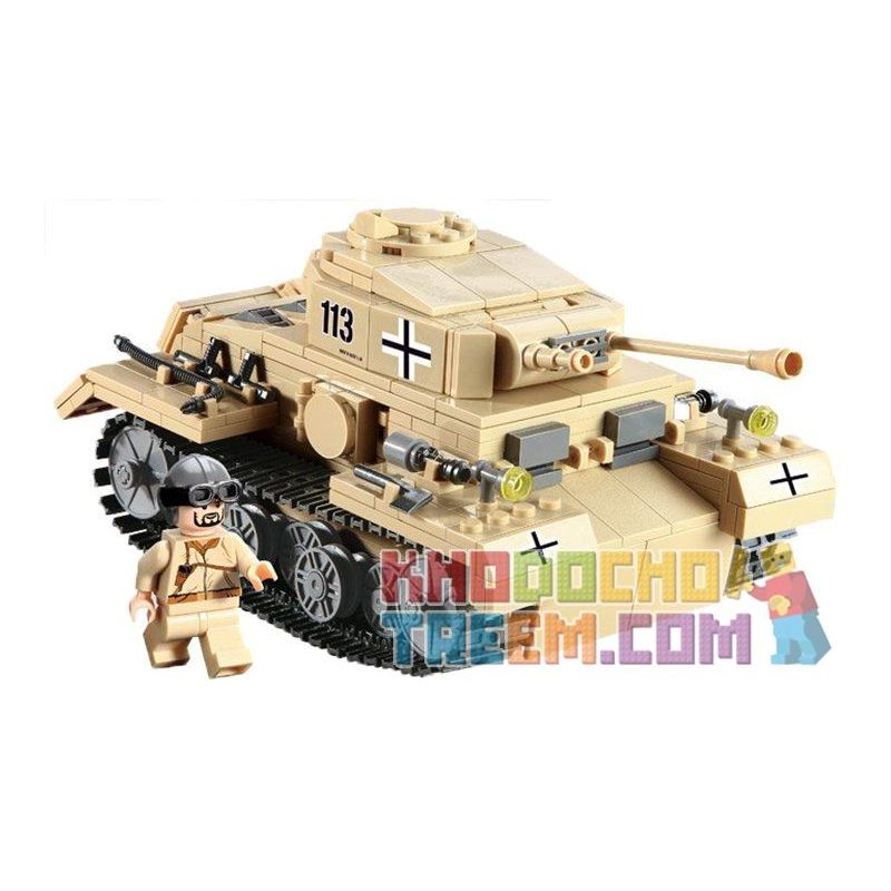 Kazi KY82008 82008 non  XE TĂNG ĐỨC CON BÁO 3 bộ đồ chơi xếp lắp ráp ghép mô hình Century Military CENTURY MILITARY PANZERKAMPFWAGER III Quân Đội Thế Kỷ 548 khối