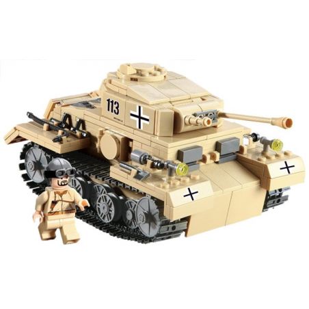 Kazi KY82008 82008 non  XE TĂNG ĐỨC CON BÁO 3 bộ đồ chơi xếp lắp ráp ghép mô hình Century Military CENTURY MILITARY PANZERKAMPFWAGER III Quân Đội Thế Kỷ 548 khối