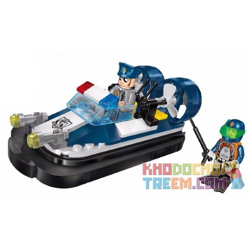 Enlighten 1903 Qman 1903 non  THUYỀN PHAO CỦA CẢNH SÁT bộ đồ chơi xếp lắp ráp ghép mô hình Police POLICE BATTLE FORCE MARINE CORPS 105 khối