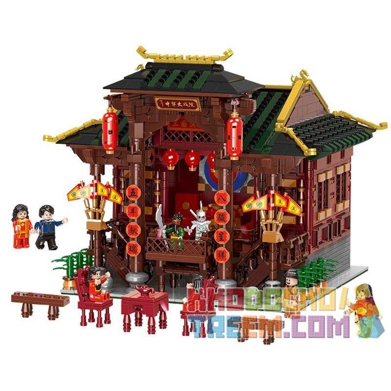 XINGBAO XB-01020 01020 XB01020 non  NHÀ HÁT CỔ TRUNG QUỐC bộ đồ chơi xếp lắp ráp ghép mô hình Chinatown CHINA TOWN CHINESE THEATER Khu Phố Tàu 3820 khối