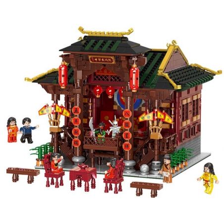 XINGBAO XB-01020 01020 XB01020 non  NHÀ HÁT CỔ TRUNG QUỐC bộ đồ chơi xếp lắp ráp ghép mô hình Chinatown CHINA TOWN CHINESE THEATER Khu Phố Tàu 3820 khối