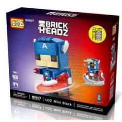 LOZ 1401 Xếp hình kiểu Nanoblock BRICKHEADZ Captain America Đội Trưởng Mỹ 142 khối
