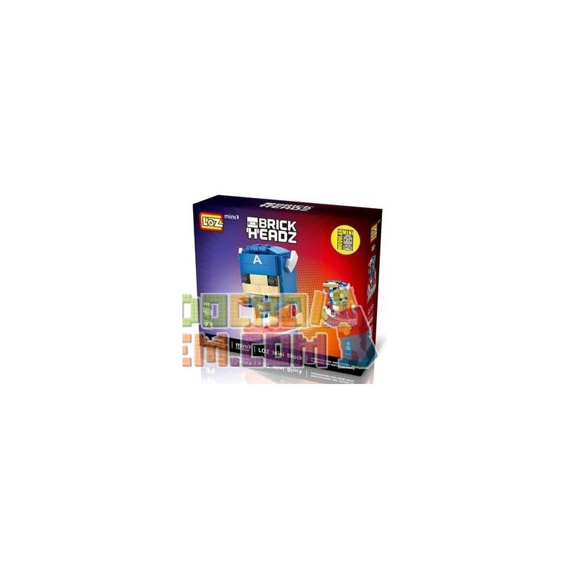 LOZ 1401 Xếp hình kiểu Nanoblock BRICKHEADZ Captain America Đội Trưởng Mỹ 142 khối