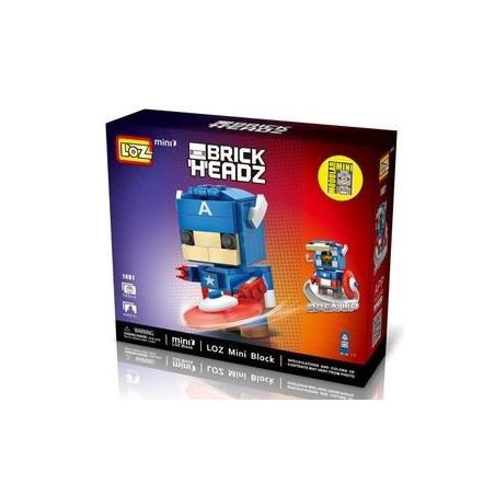 LOZ 1401 Xếp hình kiểu Nanoblock BRICKHEADZ Captain America Đội Trưởng Mỹ 142 khối