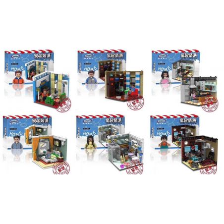 XINGBAO XB non  6 CĂN PHÒNG SINH HOẠT bộ đồ chơi xếp lắp ráp ghép mô hình Creator HOME FURNISHING Sáng Tạo 2116 khối