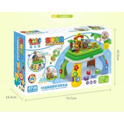 JUN DA LONG TOYS JDLT 5278A Xếp hình kiểu    IQ Whole Brain Enlightenment Sở Thú Có Bàn Phát Nhạc 47 khối
