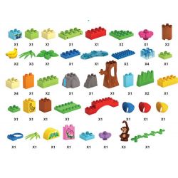 JUN DA LONG TOYS JDLT 5010A Xếp hình kiểu    Crowded Monkey Zoo Sở Thú Vui Nhộn Của Khỉ 59 khối
