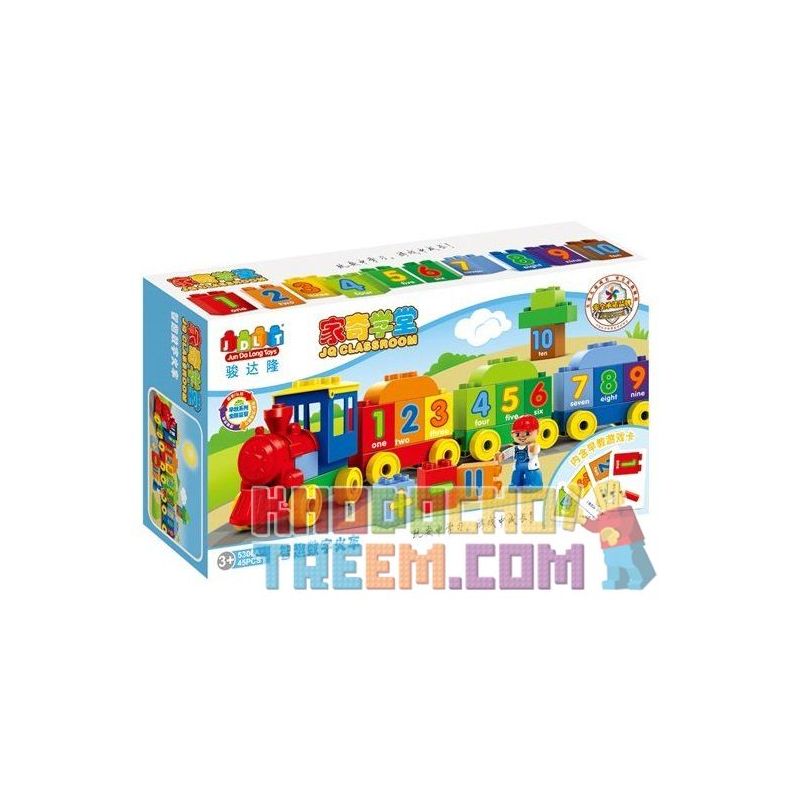 JUN DA LONG TOYS JDLT 5306A Xếp hình kiểu    Digital Train (small) Chú Tàu Hỏa Tập đếm (cỡ Nhỏ) 45 khối