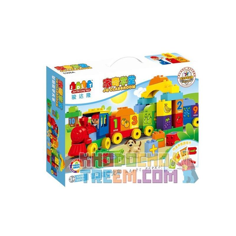 JUN DA LONG TOYS JDLT 5308A Xếp hình kiểu    Digital Train (Large) Chú Tàu Hỏa Dạy đếm (cỡ Lớn) 65 khối