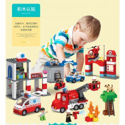 JUN DA LONG TOYS JDLT 5276A Xếp hình kiểu    Fire City Thành Phố Lính Cứu Hỏa 126 khối