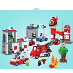 JUN DA LONG TOYS JDLT 5276A Xếp hình kiểu    Fire City Thành Phố Lính Cứu Hỏa 126 khối