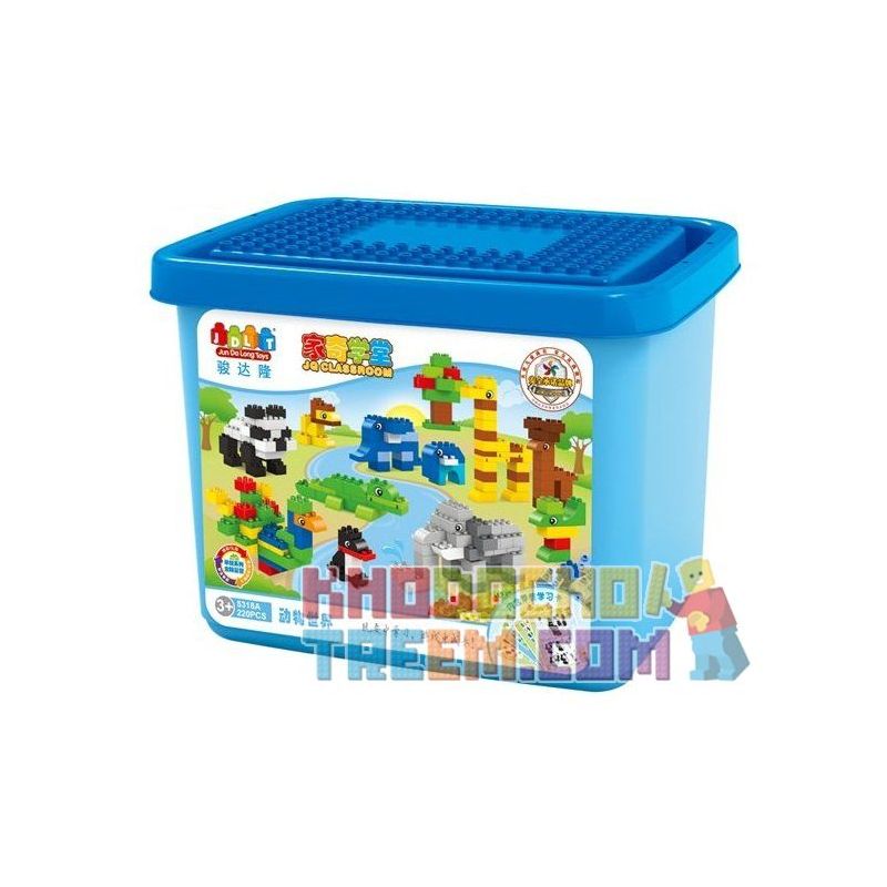 JUN DA LONG TOYS JDLT 5318A Xếp hình kiểu    Animal World Big Bucket Thế Giới Động Vật 220 khối