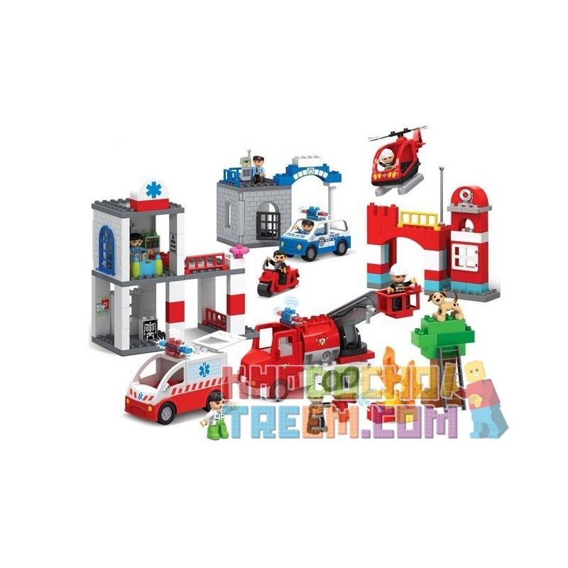 JUN DA LONG TOYS JDLT 5276A Xếp hình kiểu    Fire City Thành Phố Lính Cứu Hỏa 126 khối