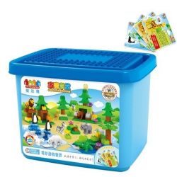 JUN DA LONG TOYS JDLT 5315A Xếp hình kiểu    Animal World Big Bucket Thế Giới Các Loài Động Vật 132 khối