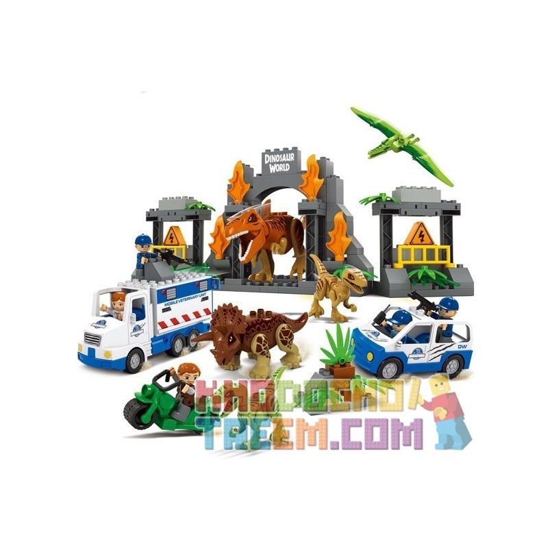 JUN DA LONG TOYS JDLT 5072A Xếp hình kiểu    Dinosaur World Thế Giới Khủng Long 141 khối