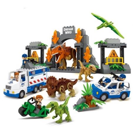 JUN DA LONG TOYS JDLT 5072A Xếp hình kiểu    Dinosaur World Thế Giới Khủng Long 141 khối