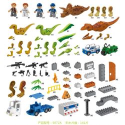 JUN DA LONG TOYS JDLT 5072A Xếp hình kiểu    Dinosaur World Thế Giới Khủng Long 141 khối