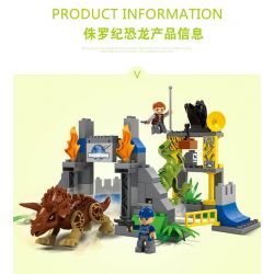 JUN DA LONG TOYS JDLT 5076A Xếp hình kiểu    Dinosaur World Chiến Đấu Bầy Khủng Long 106 khối
