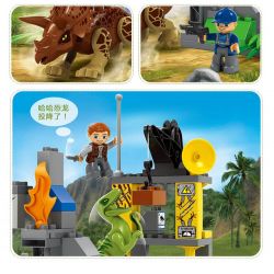 JUN DA LONG TOYS JDLT 5076A Xếp hình kiểu    Dinosaur World Chiến Đấu Bầy Khủng Long 106 khối