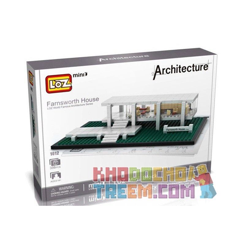 LOZ 1012 Xếp hình kiểu Nanoblock ARCHITECTURE Fransworth House Nhà Farnsworth 386 khối