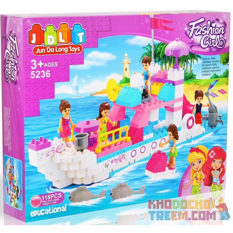 JUN DA LONG TOYS JDLT 5236A Xếp hình kiểu    Adventure On Boat Cuộc Du Thuyền Náo Nhiệt 118 khối