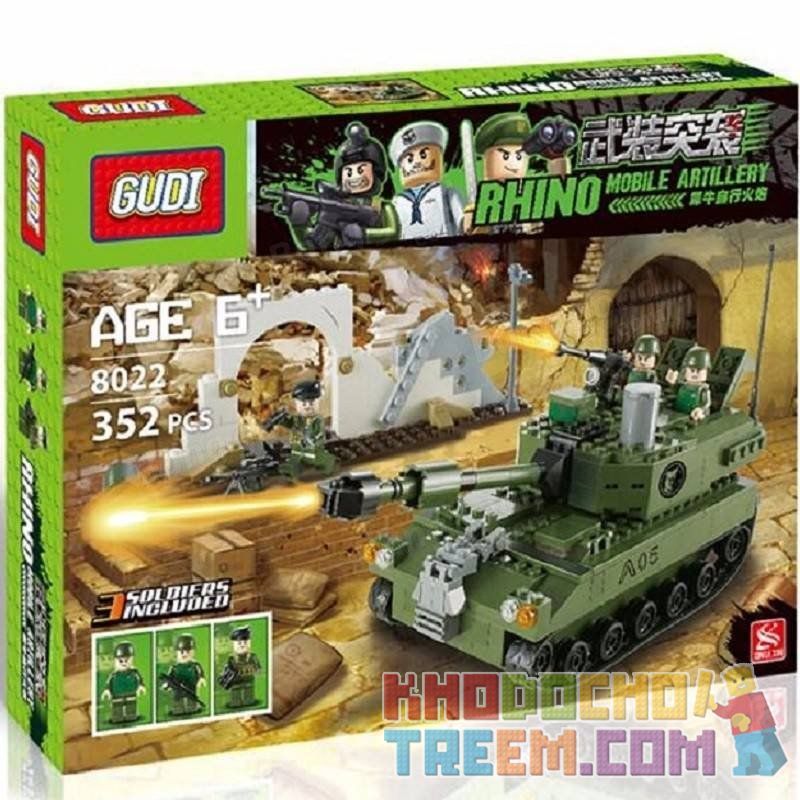 GUDI 600009A Xếp hình kiểu  MILITARY ARMY Armed Assault Xe Tăng 352 khối